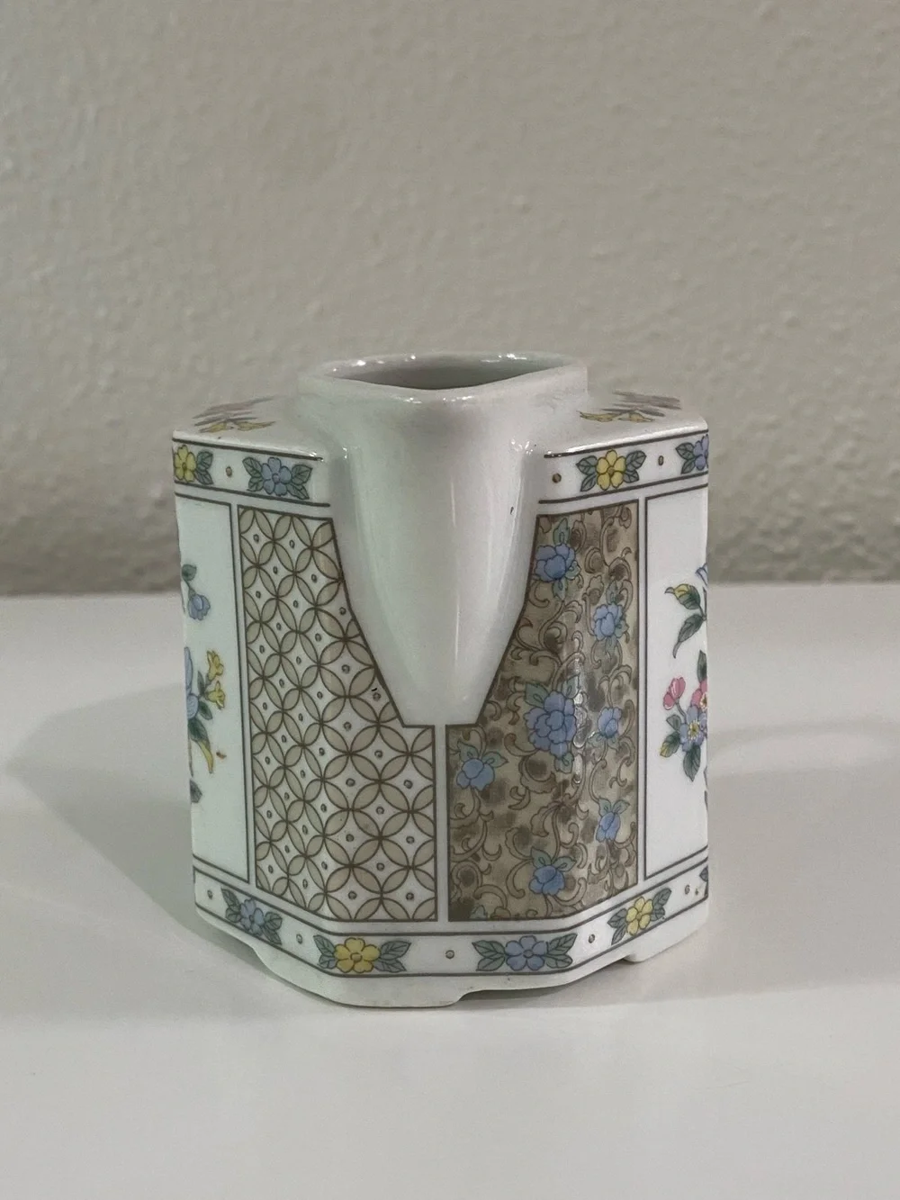 RARE Vintage Takahashi San Francisco Floral Ceramic Sugar Bowl & Creamer Set